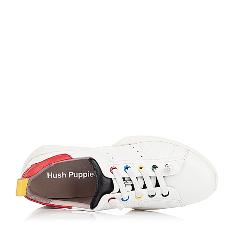 Hush Puppies/暇步士秋季专柜同款白色牛皮/羊皮女休闲鞋HKP33CM6