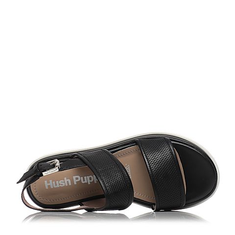 Hush Puppies/暇步士夏季专柜同款黑色羊皮革女凉鞋HIV10BL7