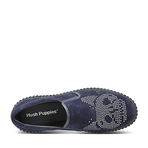 Hush Puppies/暇步士秋季新款专柜同款蓝色牛皮铆钉舒适男休闲鞋狗狗鞋系列F1A01CM7
