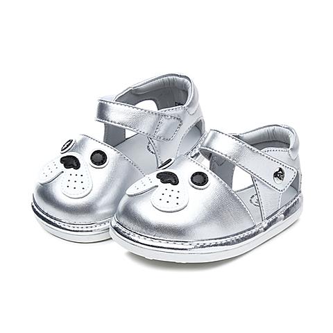 暇步士（Hush Puppies)2018年夏季新品女童舒适合成革婴童魔术贴时装皮凉鞋DP9323