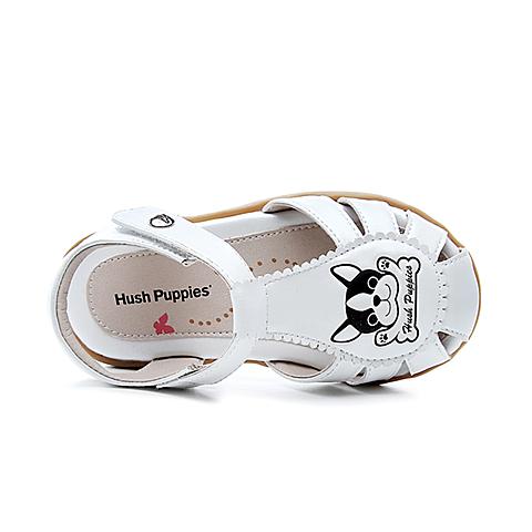 暇步士（Hush Puppies)2018年夏季新品女童舒适超纤小童魔术贴时装皮凉鞋DP9259