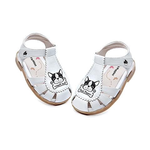 暇步士（Hush Puppies)2018年夏季新品女童舒适超纤小童魔术贴时装皮凉鞋DP9259