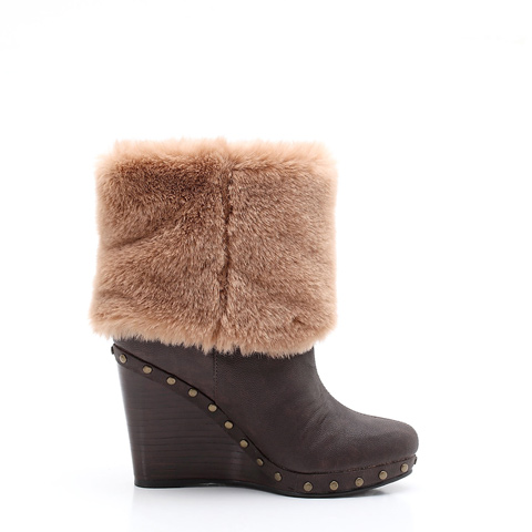 INNET/茵奈儿 及踝靴冬季啡色女靴2HW42DD1保暖防滑系列