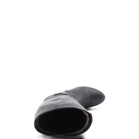 INNET/茵奈儿冬季黑色羊纹人造革女靴(绒里)2AU70DG1
