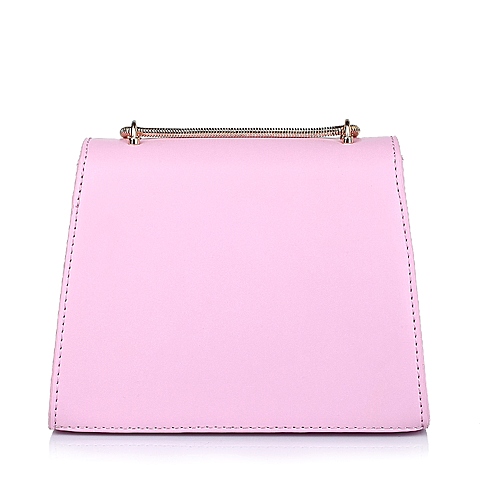 BELLE/百丽箱包春季粉色细纹人造革女手袋11417AX6