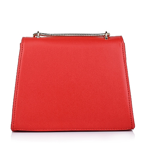 BELLE/百丽箱包春季红色细纹人造革女手袋11417AX6