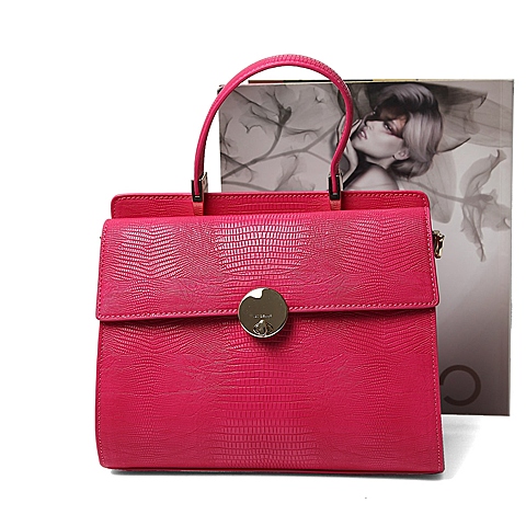 BELLE/百丽箱包夏季专柜同款桃红色人造革手包X3360BX6