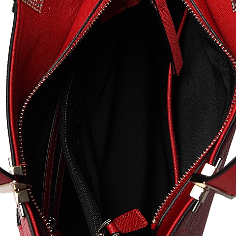BELLE/百丽箱包夏季专柜同款红色牛剖层皮革手包X3364BX6