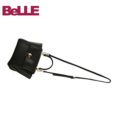 BELLE/百丽箱包冬季专柜同款黑色人造革手提包Y3104DX6