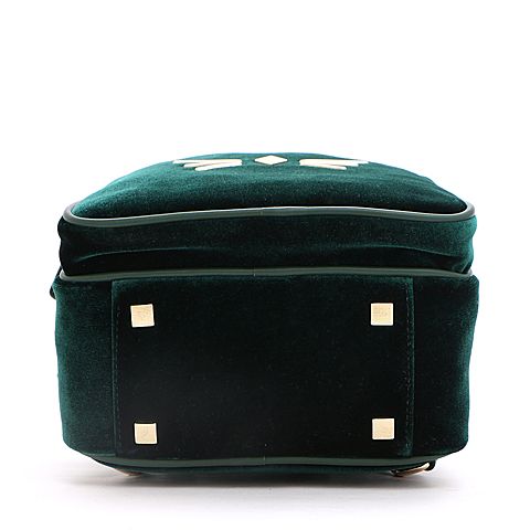 BELLE/百丽箱包夏季专柜同款绿绒布/人造革背提包双肩包1770LBX7