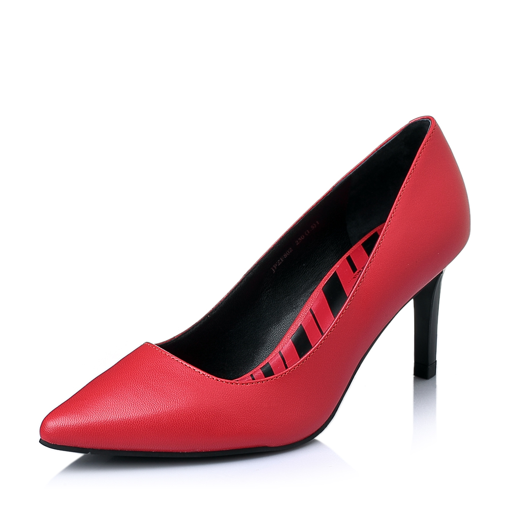 Joy&Peace/真美诗春季专柜同款红色羊皮女单鞋PZF80AQ5