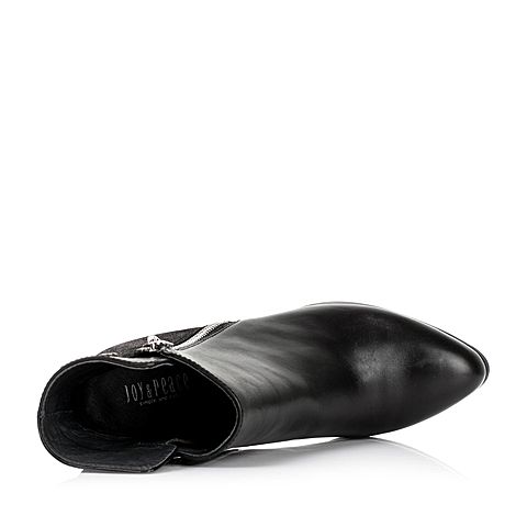 Joy&Peace/真美诗冬季专柜同款黑/深灰色牛皮女靴（皮里）ZM527DD5