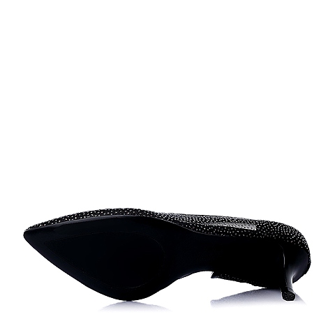Joy&Peace/真美诗春专柜同款黑网布优雅细跟女单鞋ZH429AQ6