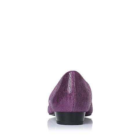 Joy&Peace/真美诗秋季专柜同款紫色柔软羊皮女单鞋ZR135CQ6