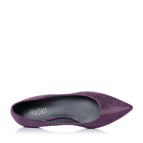 Joy&Peace/真美诗秋季专柜同款紫色柔软羊皮女单鞋ZR135CQ6
