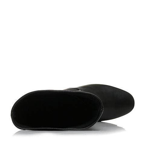Joy&Peace/真美诗冬季专柜同款黑色女皮靴粗跟高跟过膝长靴ZW641DG6
