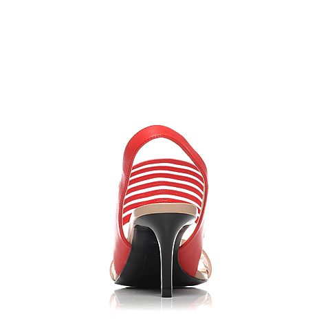 JoyPeace真美诗夏季专柜同款红/米灰色细高跟女凉鞋ZI210BL6