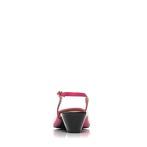 JoyPeace真美诗春季专柜同款桃红色羊皮女凉鞋ZR915AH6