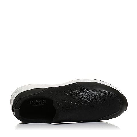 JoyPeace真美诗秋季专柜同款黑色坡跟休闲运动风单鞋女63023CM6