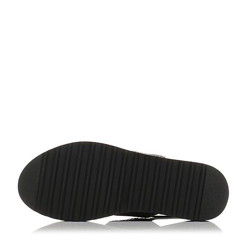 JoyPeace真美诗夏季专柜同款黑色坡跟女凉鞋ZS404BL7