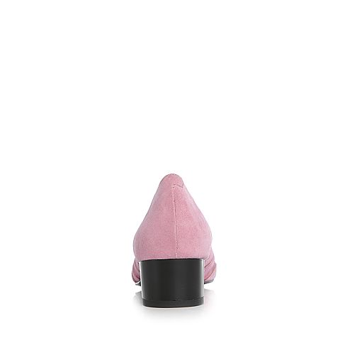 Joy&Peace/真美诗春季专柜同款粉红色粗跟尖头网状浅口单鞋女鞋ZR777AQ8