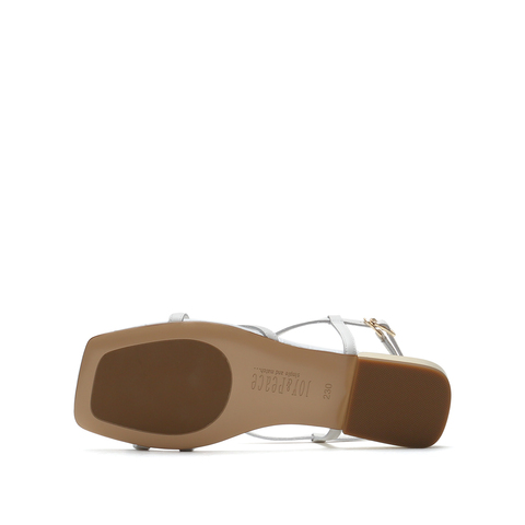 JoyPeace/真美诗2021夏季新款简约方头低跟女凉鞋YQT01BL1