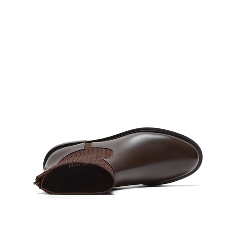 真美诗2023冬季新款商场同款圆头拼接弹力袜靴51661DZ3