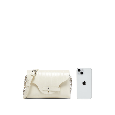 真美诗2024年春季新款鸢尾花银色饰扣点缀小方包X0589AX4