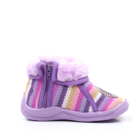 MIFFY/米菲冬季  幼童浅紫色彩条布棉鞋  MA85240