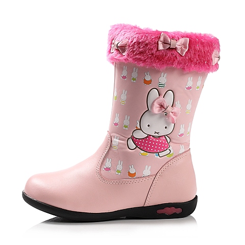 MIFFY/米菲冬季粉色二层皮女小童中靴M97931