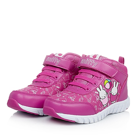 MIFFY/米菲童鞋冬季PU桃红女小中童运动鞋跑步鞋DM0210