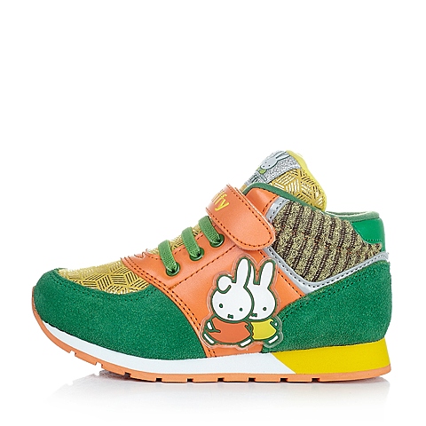 MIFFY/米菲童鞋冬季反毛皮/PU/纺织物绿色运动鞋跑步鞋DM0272