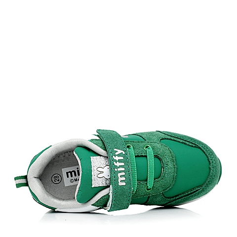 Miffy/米菲童鞋2014秋季绿色纺织物/反毛皮男童小童运动鞋 跑步鞋DM0132