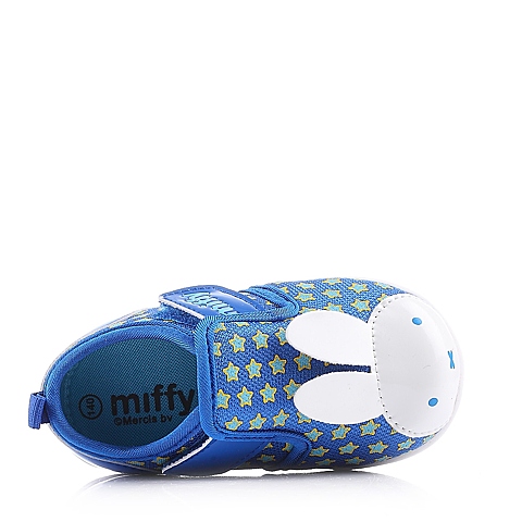 MIFFY/米菲童鞋2015春季新款PU/织物蓝色男婴幼童叫叫鞋休闲鞋DM0295