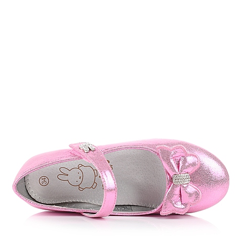 MIFFY/米菲童鞋春季新款PU粉色女中童皮鞋DM0286