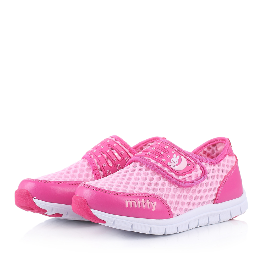 MIFFY/米菲童鞋2015春季新款PU/织物桃红女小中童运动鞋DM0323