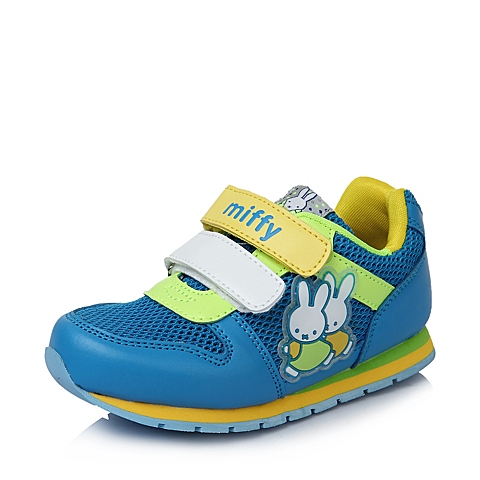 MIFFY/米菲童鞋春季新款PU/织物蓝色男小童运动鞋DM0324