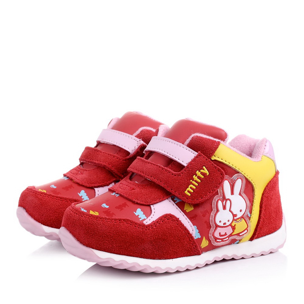 MIFFY/米菲冬季红色反毛皮/PU女婴幼童学步鞋DM0492