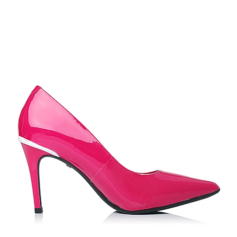 millie's/妙丽秋季专柜同款紫红色漆皮胎牛皮革女单鞋LXX18CQ5