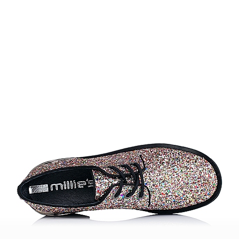 millie's/妙丽秋季专柜同款紫绿色亮片布女鞋LC321CM5