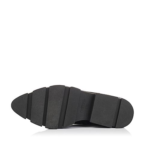 millie's/妙丽冬季专柜同款黑色打蜡胎牛皮女靴（皮里）LC941DD5
