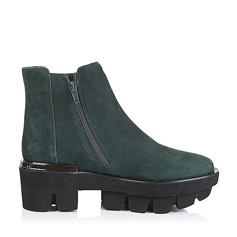 millie's/妙丽冬季专柜同款绿色缩纹磨砂牛皮女靴LD140DD5