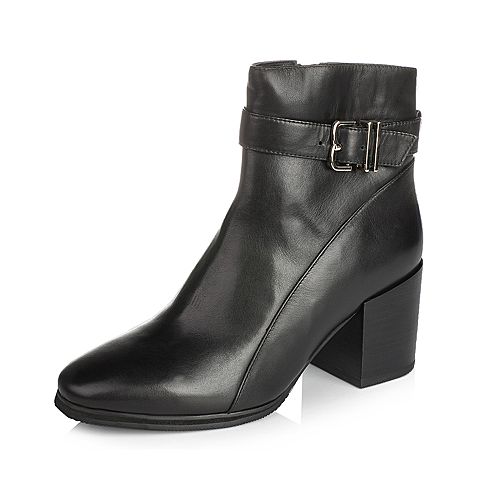 millie's/妙丽冬季专柜同款黑色牛皮女靴（皮里）LD641DD5