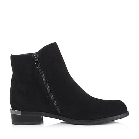 millie's/妙丽冬季专柜同款黑色羊绒皮女靴（皮里）LD740DD5