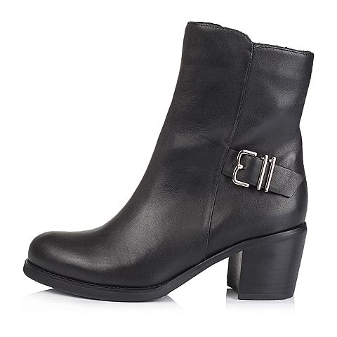 millie's/妙丽冬季专柜同款黑色牛女靴（皮里）LQE55DD5