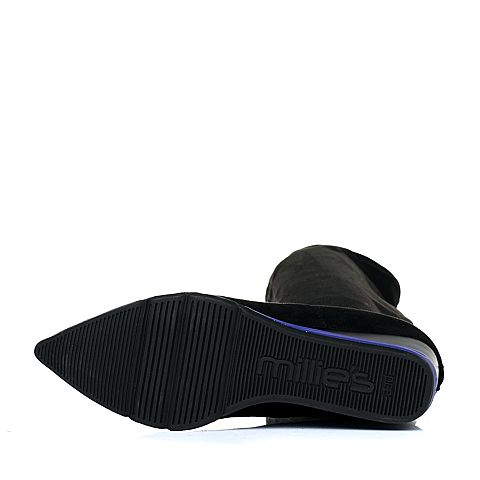 millie's/妙丽秋季专柜同款黑色弹力布女靴LB980DC5
