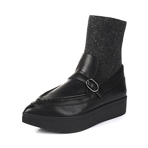 millie's/妙丽冬季专柜同款黑/深灰色时尚女休闲靴LCO60DZ5