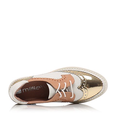 millie's/妙丽专柜同款羊皮/牛皮英伦风时尚厚底女休闲鞋LE823AM6