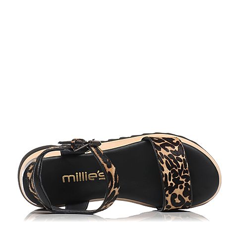 millie's/妙丽夏季专柜同款马毛皮女凉鞋LH503BL6