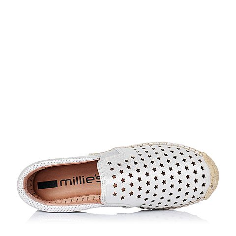 Millie's/妙丽秋季专柜同款银色牛皮女单鞋LCL36CM6